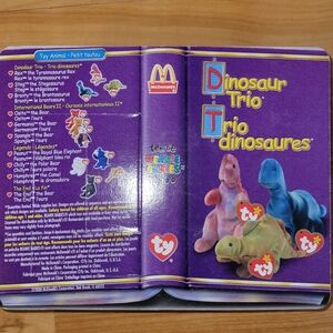 3/3 McDonalds 2000 Ty Beanie Dinosaur Trio Full Set! New In Package